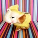 Vintage Adorable Kitsch Yellow Running Elephant Planter