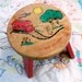 Vintage Retro Mr. Mister Rogers Neighborhood Solid Wood Childs Bench Stool Trolley Tree house You are Special