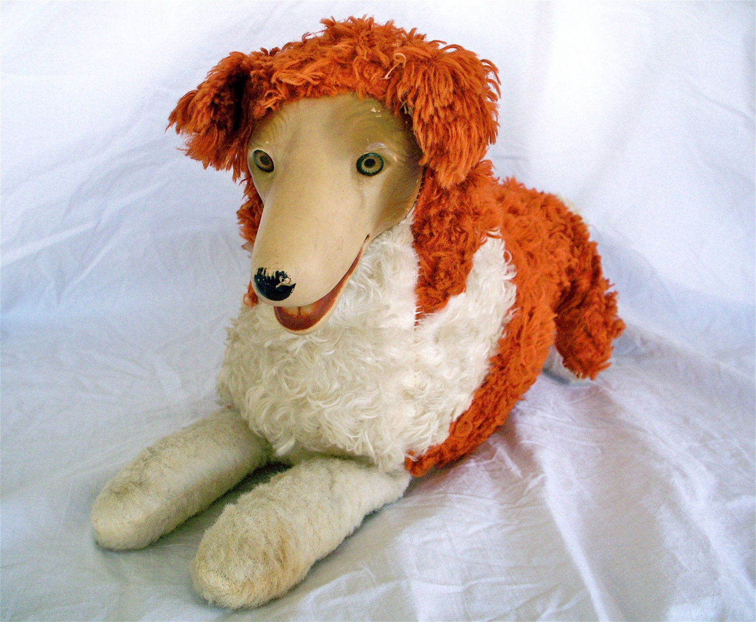 Vintage 1950s Rubber Face Faced Lassie Collie Dog Plush