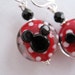 Minnie Mouse Lampwork Glass Beads Sterling Silver Princess Disney Mickey Earrings Jewelry