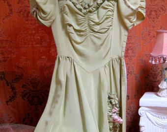 1940s Dress Prom Evening AS IS Gone with the Wind glamour