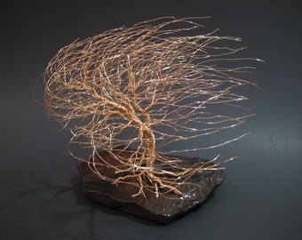 Wire Tree Sculpture of Windswept Willow