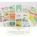 Sticker Set WORLD TRAVEL 12 Sheets (vintage labels, travel tags, postal marks, postage stamps, luggage tags, airmail, maps, red London bus)