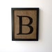 Letter B Burlap Wall Decor Alphabet Art Monogram