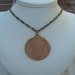 Large Gold Medallion Pendant - Souvenir Necklace from Caesar's Palace in Las Vegas - Vintage 1991