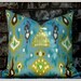 Robert Allen Khanjali Ikat Pillow Cover in Peacock