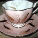 Queen Anne Pink and Gold Wheat Teacup and Saucer