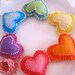RAINBOW HEARTS GARLAND - felt hearts garland - a rainbow of six hand-stitched felt hearts - darling garland valentine decor