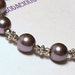 Elegant Handmade 18" Gray GREY PEARL NECKLACE Swarovski Crystal with Silver Accent Beads and Hook Closure