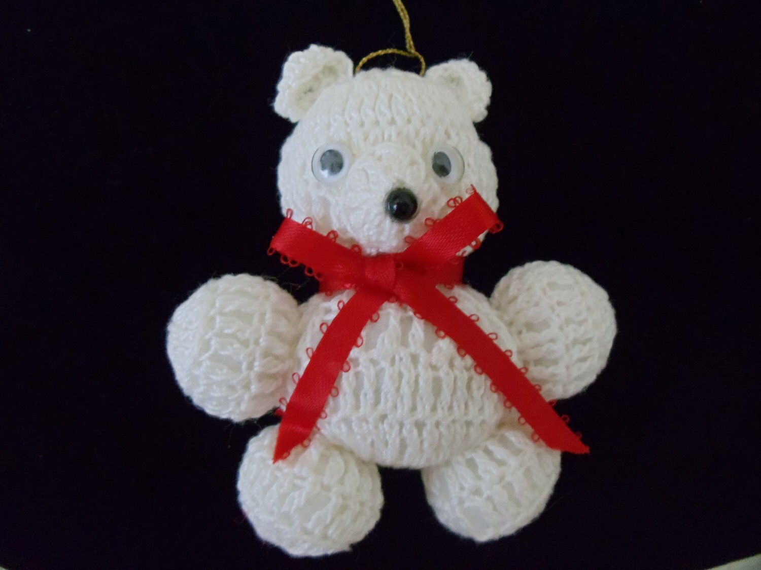 Thread crochet teddy bear ornament decoration handmade