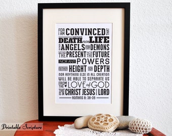 Romans 8:38-39. Neither-Nor. 8x10. DIY Printable Christian Poster. Bible Verse.