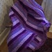 SALE 20 OFF Striped Purple Crocheted Afghan with Scalloped Edgework