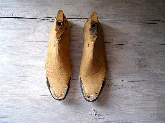 Vintage shoe molds Whole wood Shoe molds by MeshuMaSH on Etsy