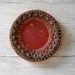 Folk Art small Plate, Vintage decorative Boho plate, glass and beads