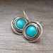 Silver and Turquoise earrings, Vintage, 725 silver, designer OOAK 1990s Listed by MeshuMaSH on Etsy