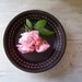 Black wood Bowl, Minimal retro design, black and pink, cottage chic, zen home decor, vintage Autumn, winter home decor, Christmas gift