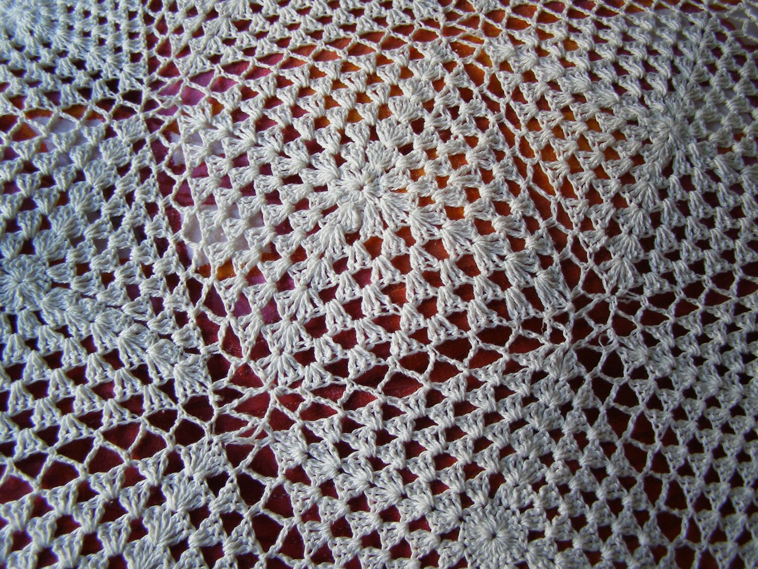 Crochet Bed Cover Shabby chic knitted bed cover Vintage