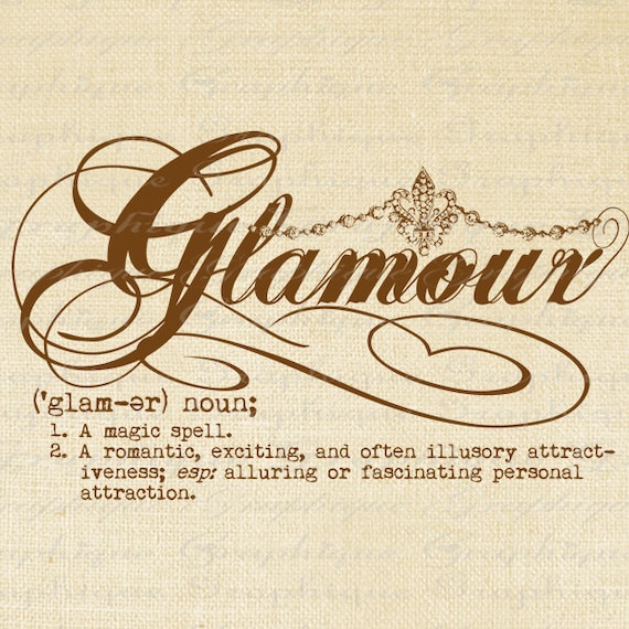 Items similar to Definition GLAMOUR Word Typography Digital Image ...