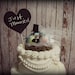 Love Birds Wedding Cake Topper-Blue,Yellow,Pink,and Gray-Something Blue