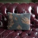 Vintage Navy Floral Kilim Rug Style Pillow