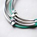 Mint Green Leather Bracelet with Golden or Silver Small Hearts and Tubes by pardes israel