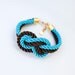 Brown and Turquoise Nautical Cord Sailor Knot Bracelet by pardes israel
