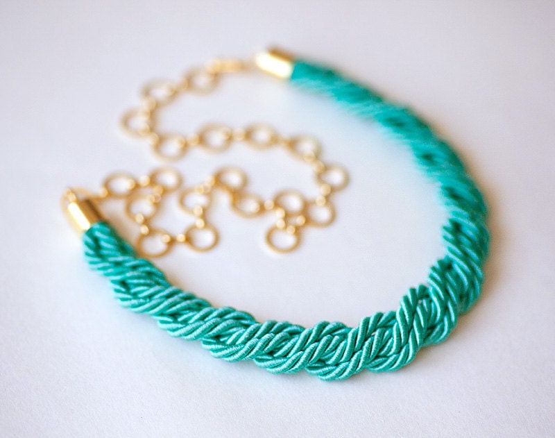 Twisted Rope Necklace with 24k gold plated chain by by pardes