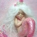 OOAK art doll fantasy mermaid baby polymer clay sculpture fairy july birthstone IADR free shipping