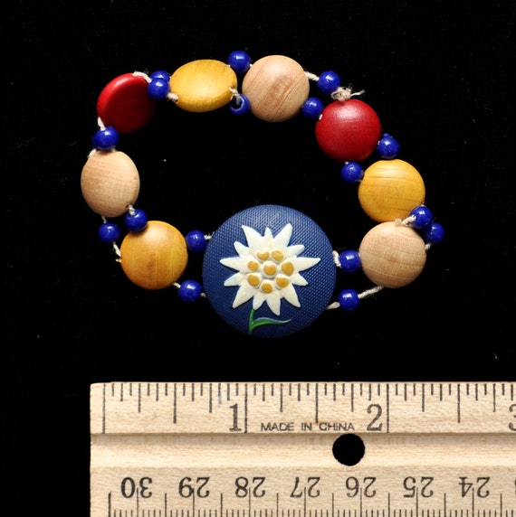1930s edelweiss wood bracelet store deadstock