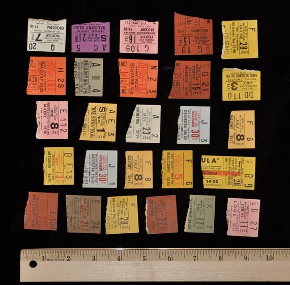 Vintage theater ticket stubs Broadway New by alternativeartsupply