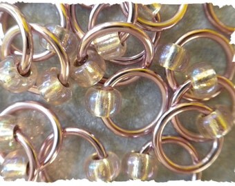 Ringlets "Soft Pink" stitch markers, ring markers, knitting markers, snag free, dangle free