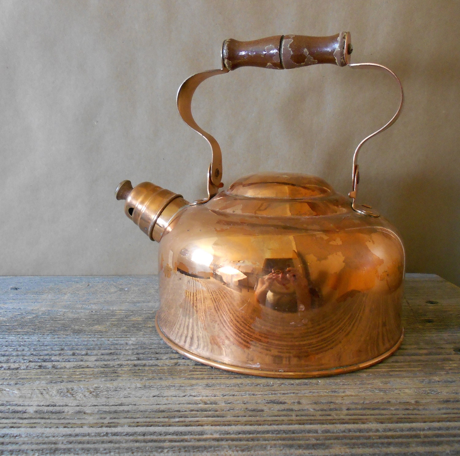 Solid Copper Teapot Tea Kettle ODI Whistling