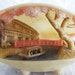 Vintage Clamshell Village Scene from Japan with Mt. Fuji Image on Top