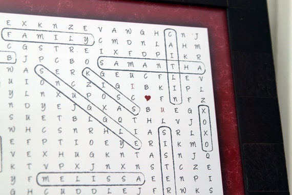 Items similar to Valentine's Day Custom Word Search Print ...