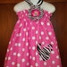Minnie mouse DRESS Pink disney girl girls HALTER Birthday Party ZEBRA bow size 6 9 12 18 months 2t 3t 4t