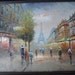 Vintage Oil Painting ( PARIS ) Eiffel Tower Cityscape