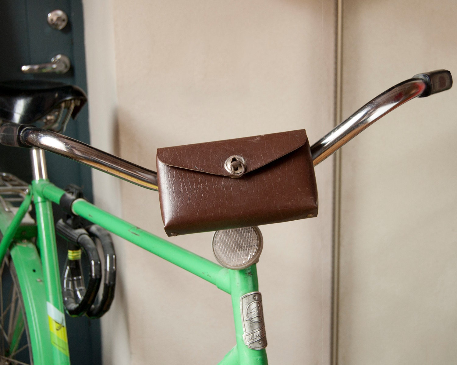 Soviet bicycle saddle bag vintage seat bag brown faux