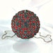 Red necklace antique silver pendant round filigree handmade jewelry store
