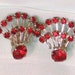 Bright Red Glass clip Earrings