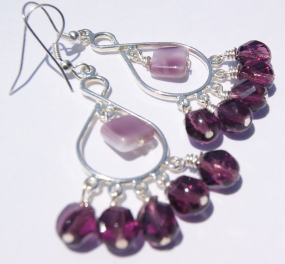 Items Similar To Handmade Purple Chandelier Earrings On Etsy