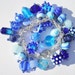 Blue Lampwork Charm Bracelet or Blue Glass Cha Cha Bracelet