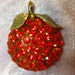 Vintage Lucite Forbidden Fruit - Orange With Orange Rhinestones