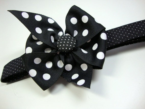 Items similar to Black and White Polka Dotted Dog Collars Medium on Etsy