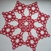 Handcrafted Tatting Snowflake Red Doily - Home decor - Housewarming - Needle tatting