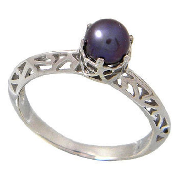 Black Pearl Sterling Silver 925 Women ring 925 by jewelkingthai