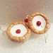 Cherry Bakewell Earrings. Polymer clay.