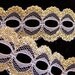 Gold / White Flat Beading Lace: 1 3/8 inches wide, 7 yards - T1018