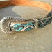 1980s // Aztec print leather belt
