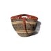 XL woven straw and leather handbag