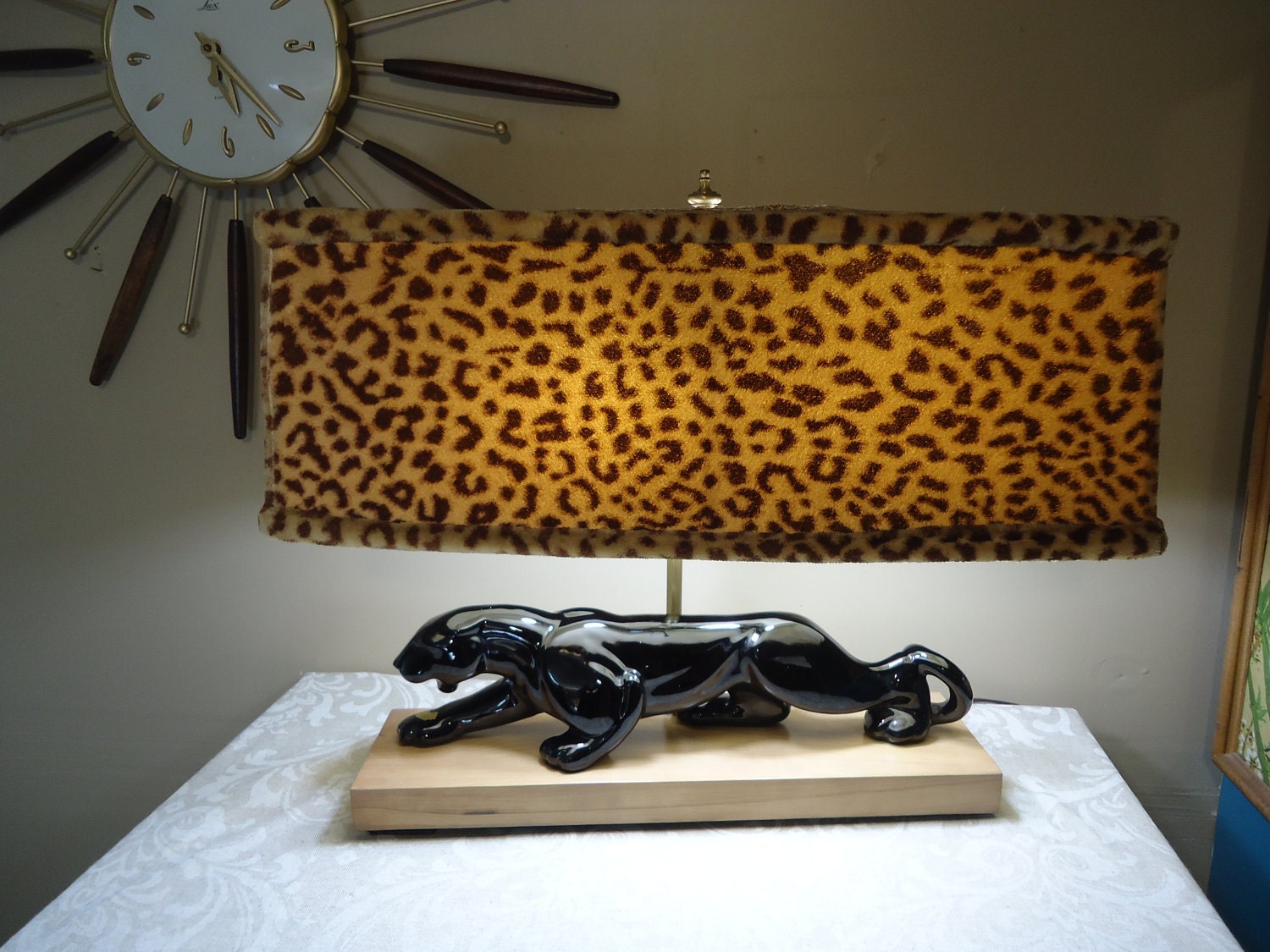 Rare Haeger Panther Lamp 1950s